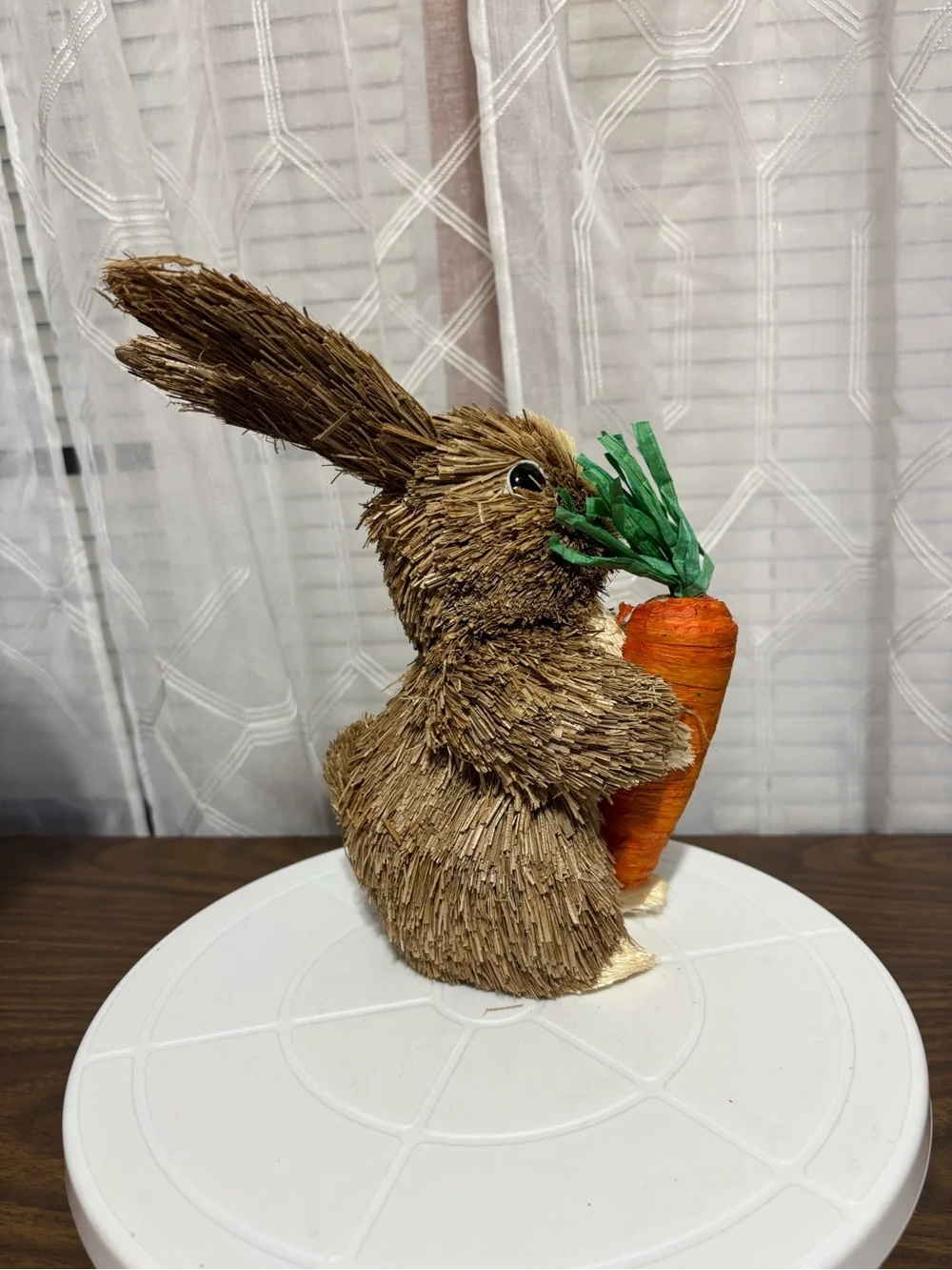 Brown Bunny with Orange Carrot Small Pet Décor